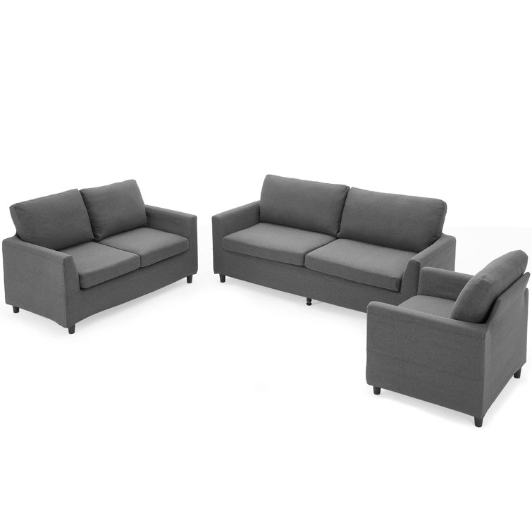 YODOLLA 3 Piece Living Room Set Wayfair.co.uk